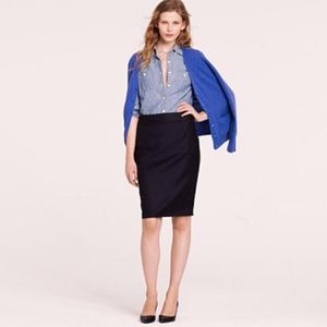 J.Crew Super 120s Wool Skirt - Black - Size 6